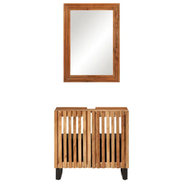 Ensemble de meubles de salle de bain 2 pcs bois massif d'acacia