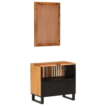 Ensemble de meubles de salle de bain 2 pcs bois massif d'acacia