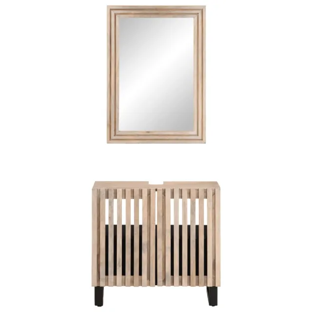 Ensemble de meubles salle de bain 2 pcs bois de manguier massif