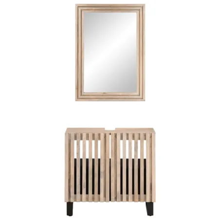 Ensemble de meubles salle de bain 2 pcs bois de manguier massif