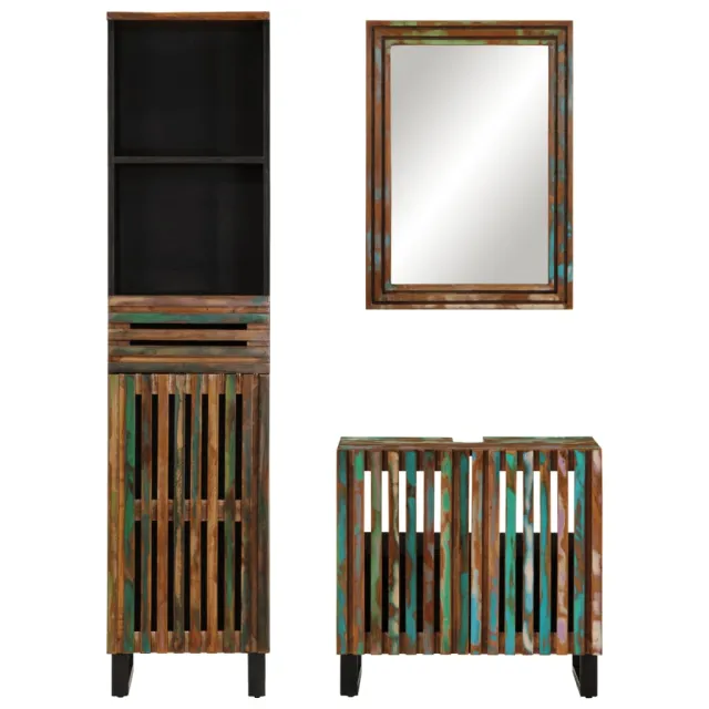 Ensemble de meubles de salle de bain 3 pcs bois massif d'acacia