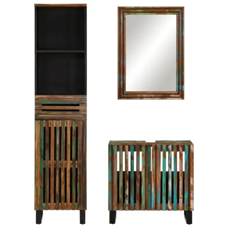 Ensemble de meubles de salle de bain 3 pcs bois massif d'acacia