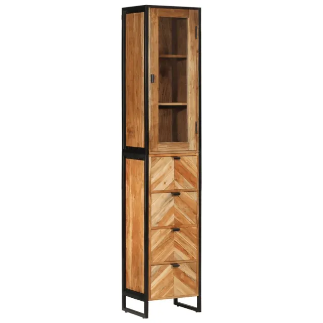 Armoire de salle de bain 40x27x190 cm bois massif d'acacia
