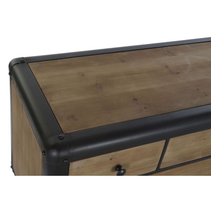 Caisson à Tiroirs DKD Home Decor Sapin Métal (129 x 42 x 79 cm) 2