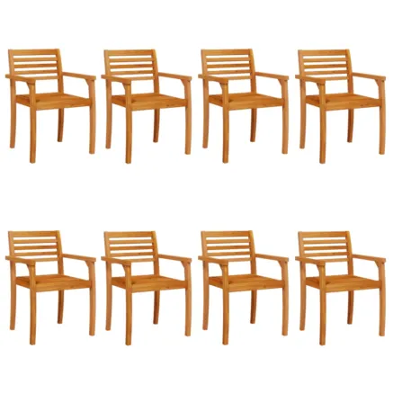 Chaises de jardin lot de 8 59x55x85 bois massif d'acacia 2