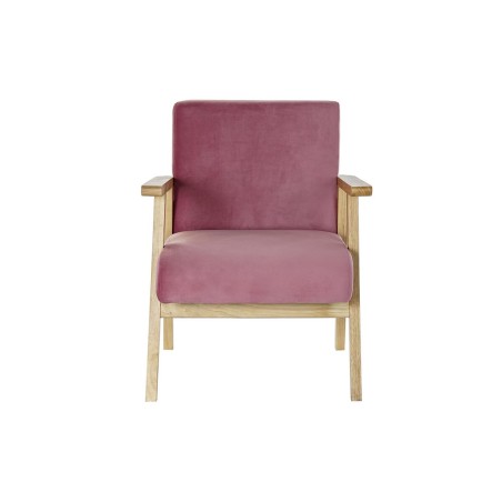 Siège DKD Home Decor Rose Polyester Bois MDF (61 x 63 x 77 cm)