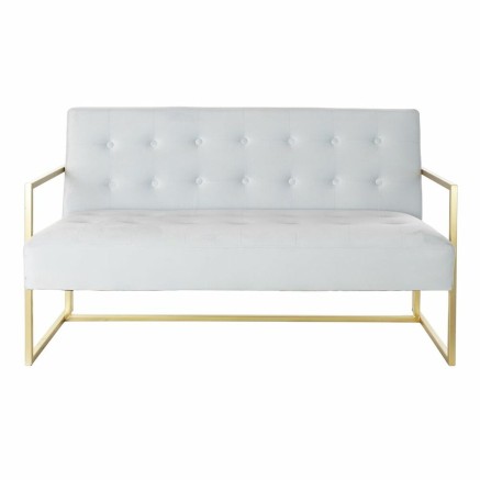Sofá DKD Home Decor Dorado Metal Poliéster Azul cielo (128 x 70 x 76 2