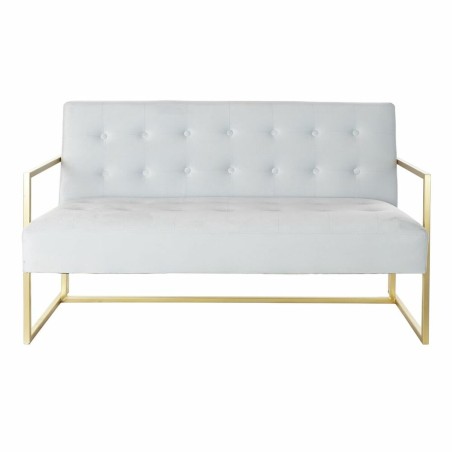 Canapé DKD Home Decor Doré Métal Polyester Bleu ciel (128 x 70 x 76