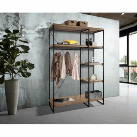 Klerenkast DKD Home Decor Bruin Zwart Metaal Mangohout 130 x 47 x 205