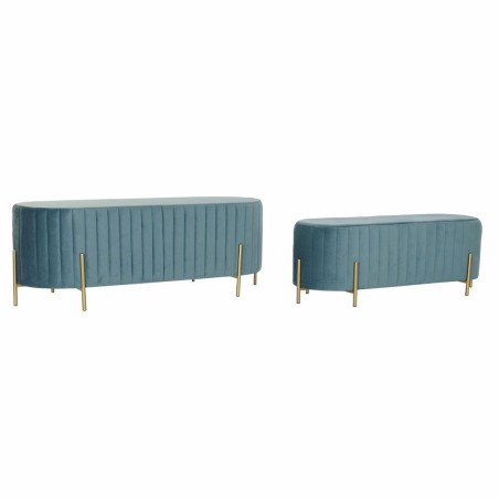 Barhocker DKD Home Decor  Blau Golden Metall Polyester Samt (123 x 50