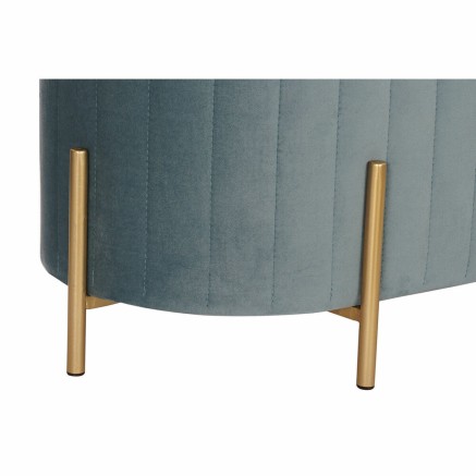 Panca DKD Home Decor  Azzurro Dorato Metallo Poliestere Velluto (123 x 2