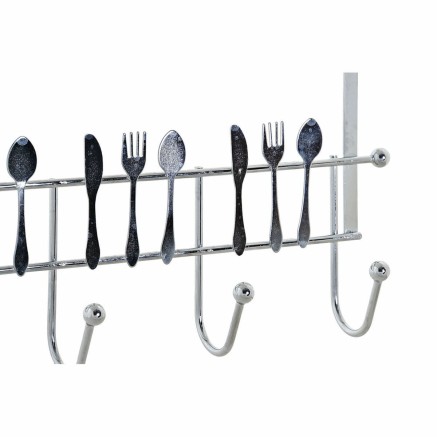 Kapstok voor deur DKD Home Decor Zilverkleurig Metaal Plastic 34 x 17 2