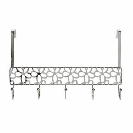 Appendiabiti per Porte DKD Home Decor Argentato Metallo Plastica Fiori
