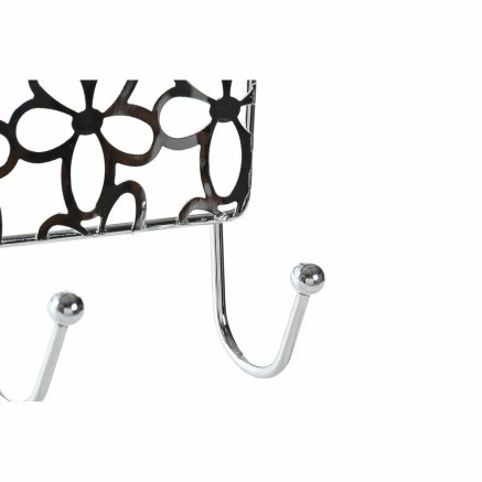 Kapstok voor deur DKD Home Decor Zilverkleurig Metaal Plastic Blommor 2