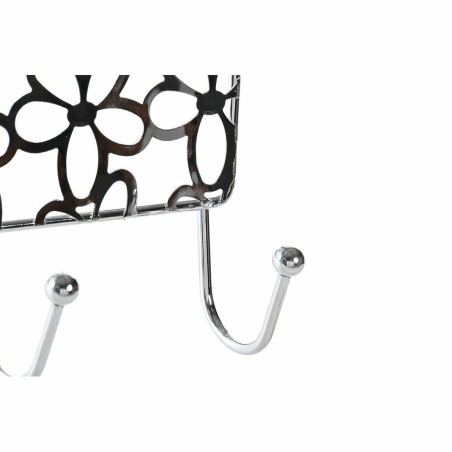 Perchero para Puertas DKD Home Decor Plateado Metal Plástico Flores 3