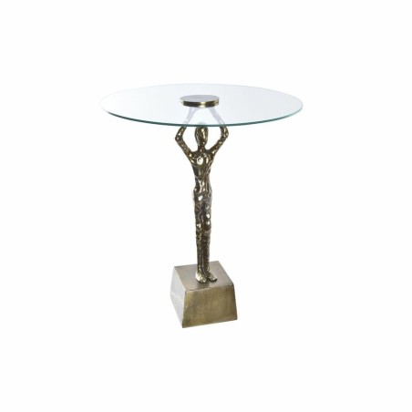 Tavolo aggiuntivo DKD Home Decor Cristallo Dorato Alluminio 46 x 46 x