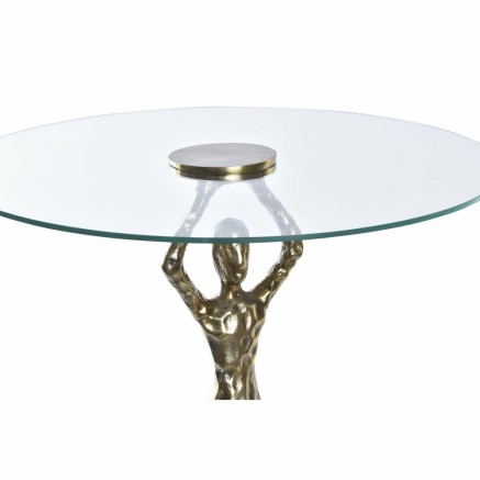 Table d'appoint DKD Home Decor Verre Doré Aluminium 46 x 46 x 57 cm 2