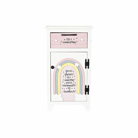 Comodino DKD Home Decor Per bambini Grigio Rosa Bianco Giallo (40 x 29