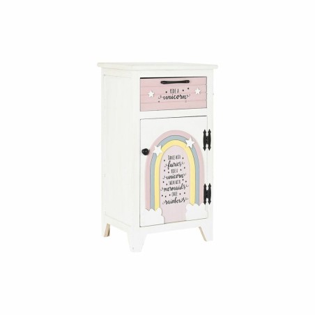Nachtkastje DKD Home Decor Kinderen Grijs Roze Wit Geel (40 x 29 x 73,