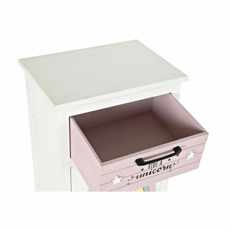 Nachtkastje DKD Home Decor Kinderen Grijs Roze Wit Geel (40 x 29 x 73,