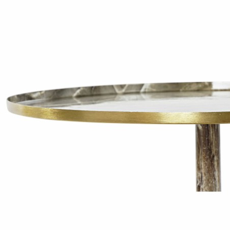 Kleine bijzettafel DKD Home Decor Bruin Gouden 51 x 51 x 51 cm
