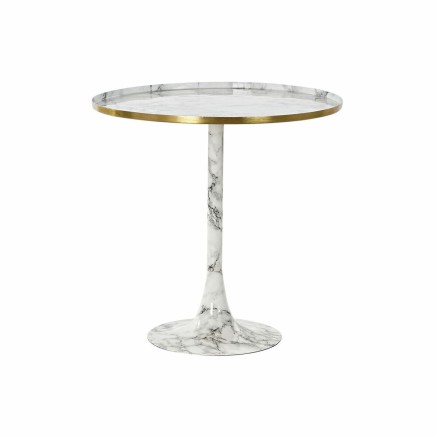 kleines Beistelltischchen DKD Home Decor Weiß Gold 51 x 51 x 51 cm