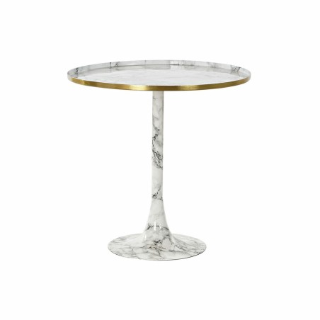 Kleine bijzettafel DKD Home Decor Wit Gouden 51 x 51 x 51 cm