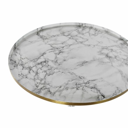 Small Side Table DKD Home Decor White Golden 51 x 51 x 51 cm 2