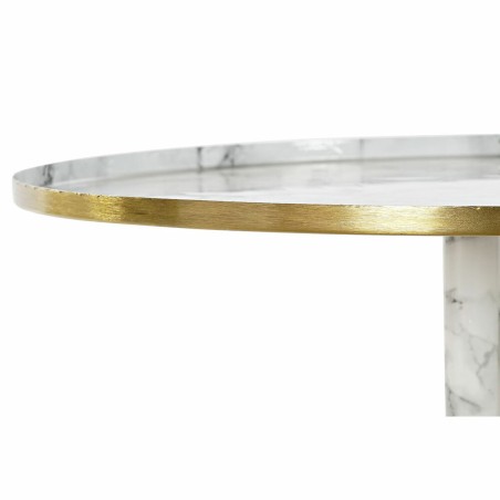 Mesita Auxiliar DKD Home Decor Blanco Dorado 51 x 51 x 51 cm