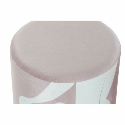 Reposapiés DKD Home Decor Scandi Dorado Blanco Rosa claro 30 x 30 x 3 2