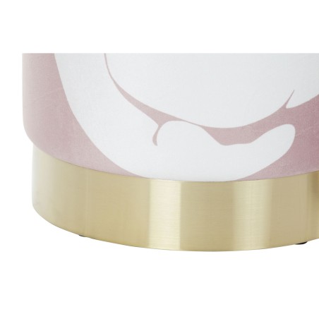 Reposapiés DKD Home Decor Scandi Dorado Blanco Rosa claro 30 x 30 x 3