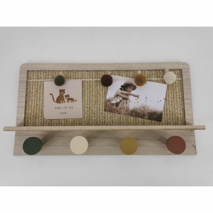 Perchero DKD Home Decor Natural Multicolor Fibra Madera MDF (45 x 6 x 2