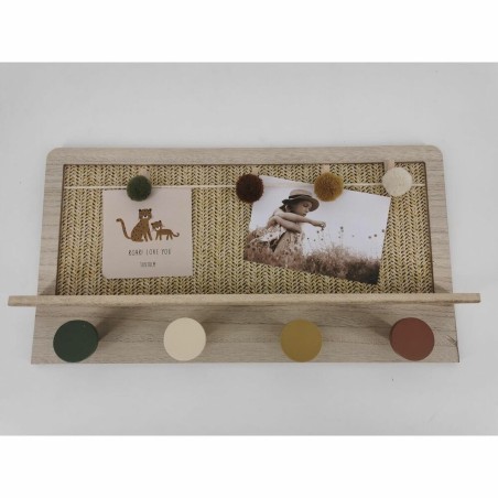 Coat rack DKD Home Decor Natural Multicolour Fibre MDF Wood (45 x 6 x