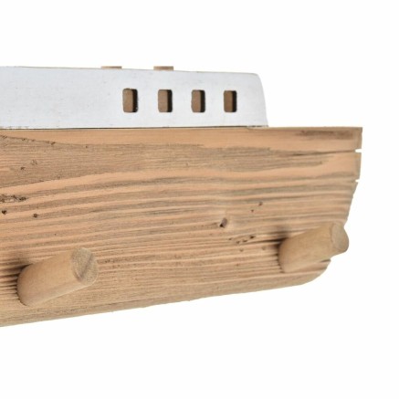 Perchero de Pared DKD Home Decor 91 x 8,5 x 20 cm Natural Madera Barco 2