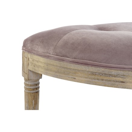 Kruk DKD Home Decor  Natuurlijk Roze Polyester Fluweel Rubberwood (125 2