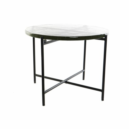 Beistelltisch DKD Home Decor Kristall Schwarz Metall Moderne (50 x 50
