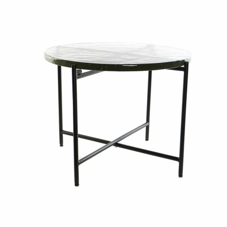 Table d'appoint DKD Home Decor Verre Noir Métal Moderne (50 x 50 x 42