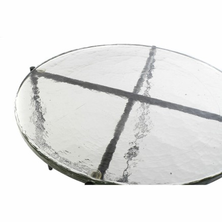 Mesa auxiliar DKD Home Decor Cristal Negro Metal Moderno (50 x 50 x 42 2