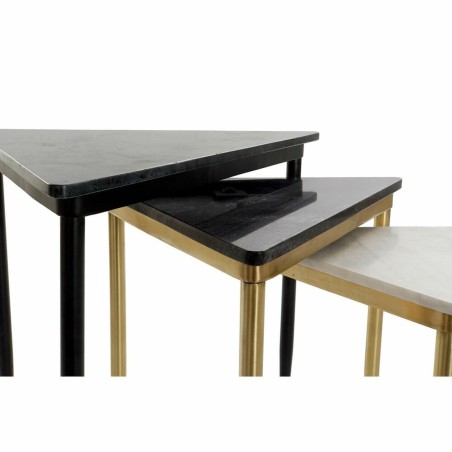 Juego de 3 Mesitas DKD Home Decor Blanco Negro Verde Dorado 68 x 46,5