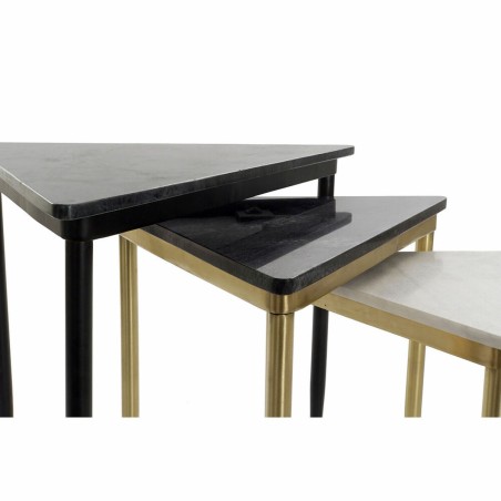 Juego de 3 Mesitas DKD Home Decor Blanco Negro Verde Dorado 68 x 46,5
