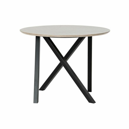 Bijzettafel DKD Home Decor 65 x 65 x 49,5 cm Zwart Metaal Hout Lichtbr
