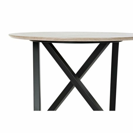 Bijzettafel DKD Home Decor 65 x 65 x 49,5 cm Zwart Metaal Hout Lichtbr