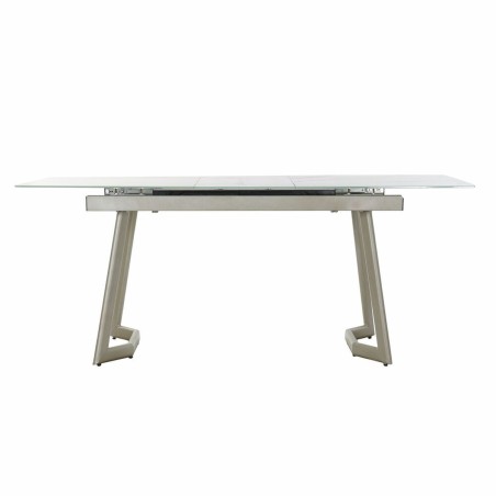 Dining Table DKD Home Decor Crystal Golden Metal White (140 x 80 x 76