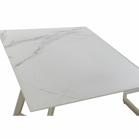 Tavolo da Pranzo DKD Home Decor Cristallo Dorato Metallo Bianco (140 x