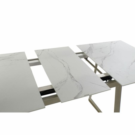Dining Table DKD Home Decor Crystal Golden Metal White (140 x 80 x 76