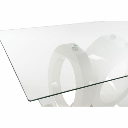 Tavolo da Pranzo DKD Home Decor Cristallo Trasparente Bianco Legno MDF 2