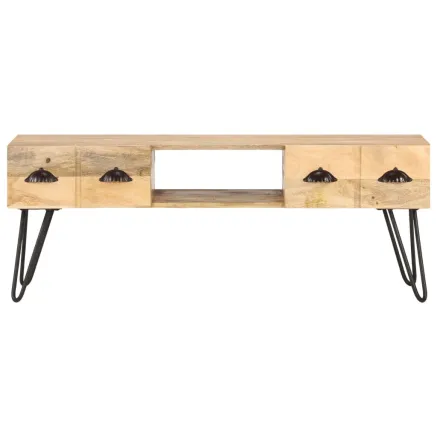 Meuble TV 120x35x45 cm Bois solide de manguier 2
