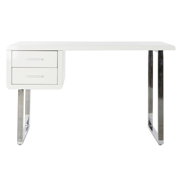 Bureau DKD Home Decor Blanc Argenté Métal Bois MDF 120 x 55 x 76 cm