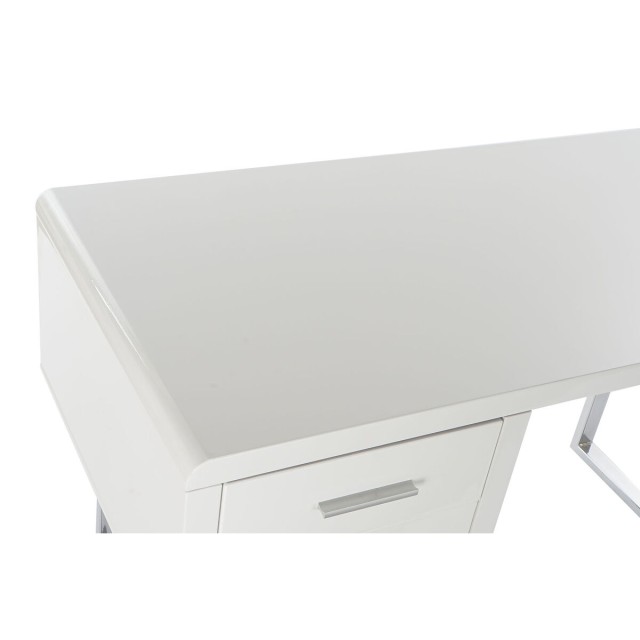Bureau DKD Home Decor Blanc Argenté Métal Bois MDF 120 x 55 x 76 cm