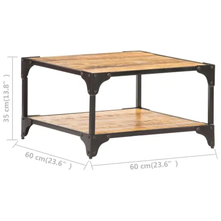 Table basse 60x60x35 cm Bois de manguier massif
